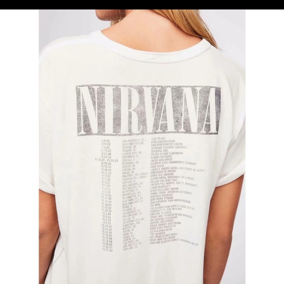 White Nirvana Rock Tee Concert dates on the back - Picture 7 of 7